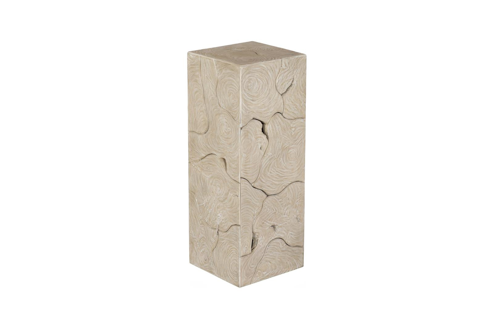 Phillips Collection Home Decor Phillips Collection Teak Slice Pedestal, Square, Oat Finish, MD