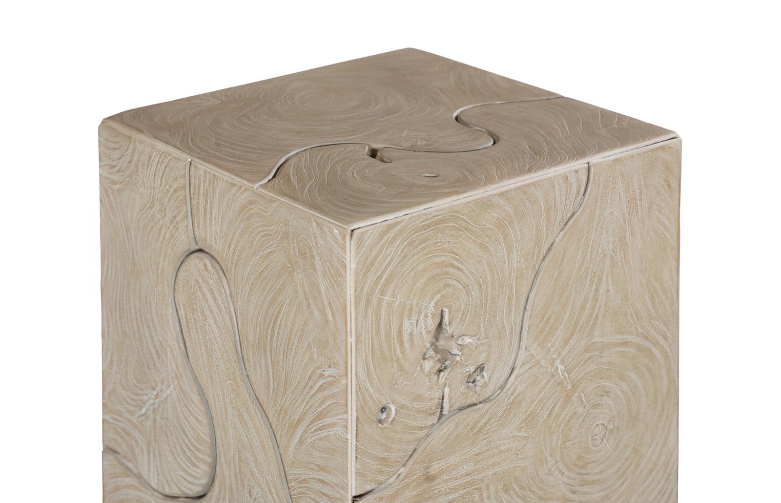 Phillips Collection Home Decor Phillips Collection Teak Slice Pedestal, Square, Oat Finish, SM