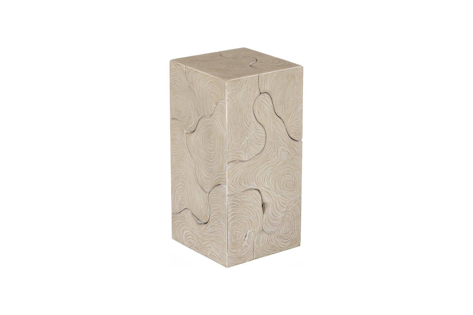 Phillips Collection Home Decor Phillips Collection Teak Slice Pedestal, Square, Oat Finish, SM