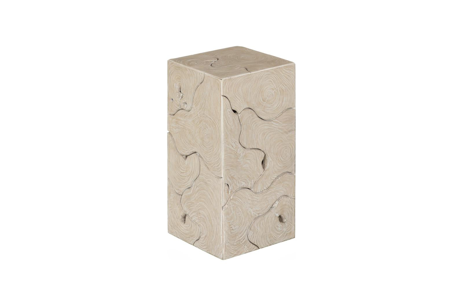 Phillips Collection Home Decor Phillips Collection Teak Slice Pedestal, Square, Oat Finish, SM