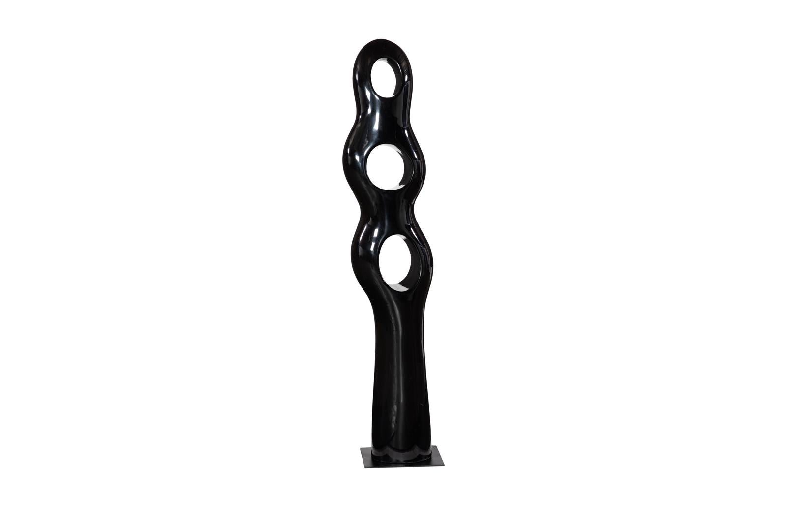 Phillips Collection Home Decor Phillips Collection Triple Circle Sculpture, Gel Coat Black