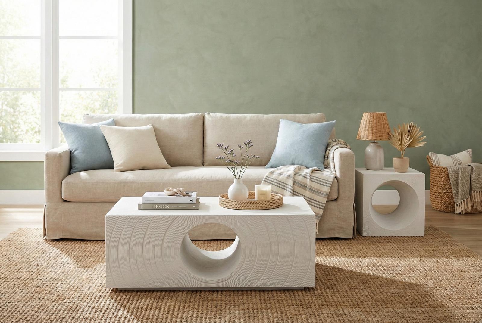 Phillips Collection Home Decor Phillips Collection Void Coffee Table, White Stone