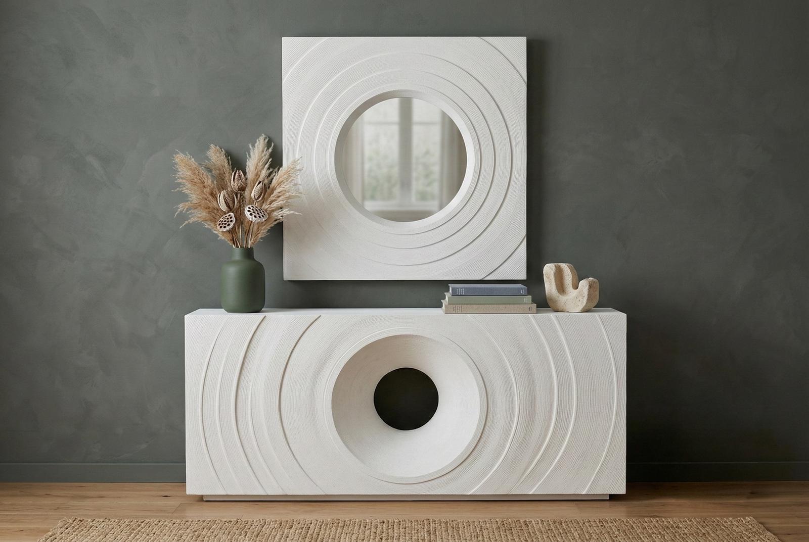Phillips Collection Home Decor Phillips Collection Void Console Table, White Stone