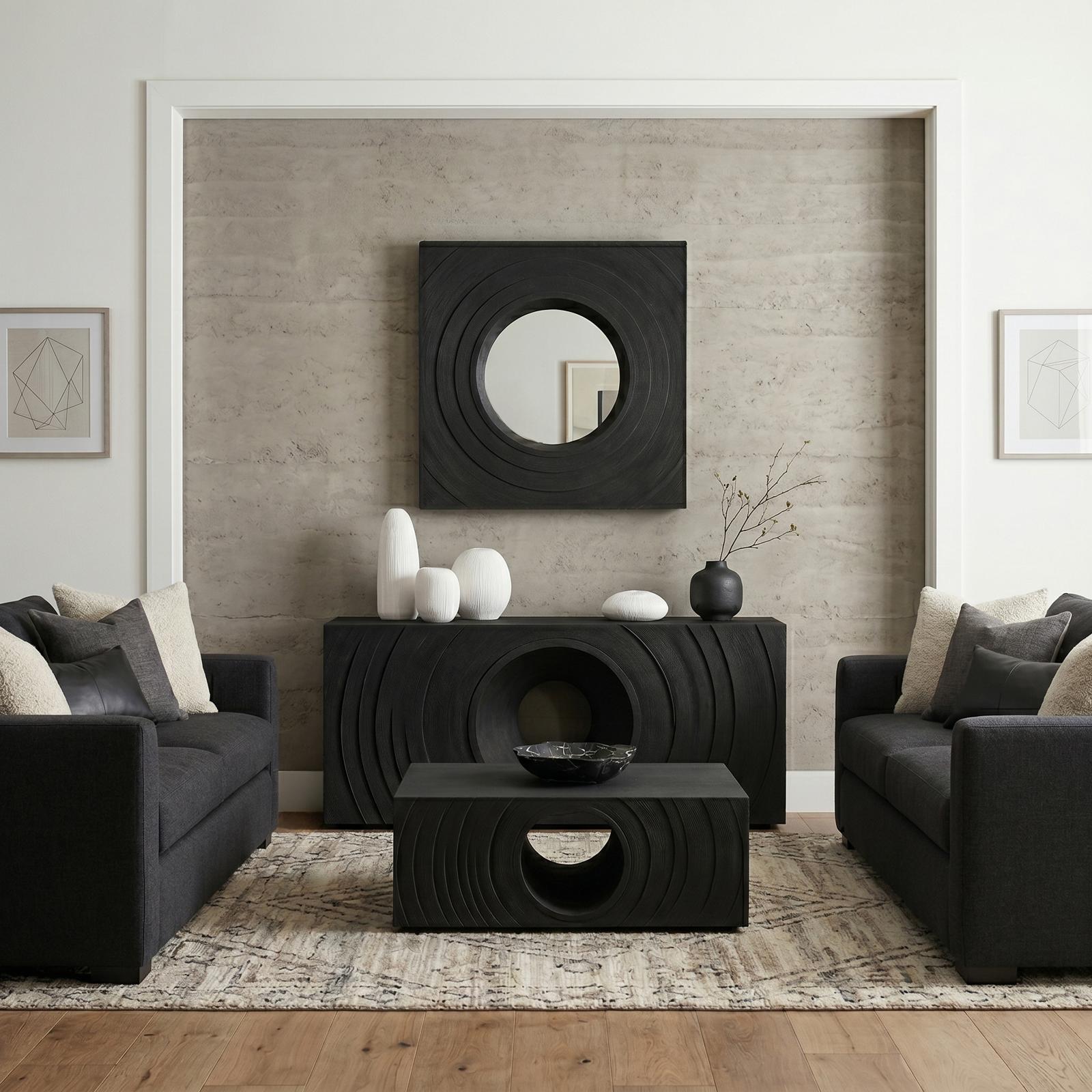 Phillips Collection Home Decor Phillips Collection Void Mirror, Black Stone