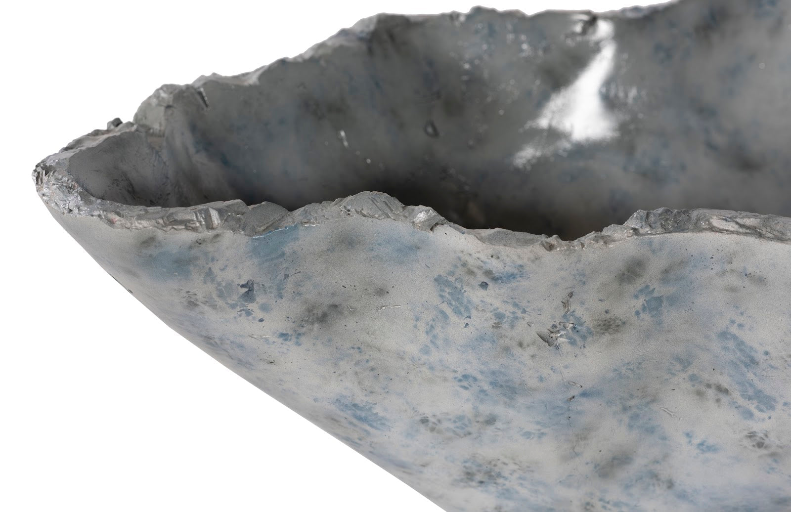 Phlillips Collection Home Phillips Collection Cast Blue Onyx Bowl, Faux Finish, Narrow