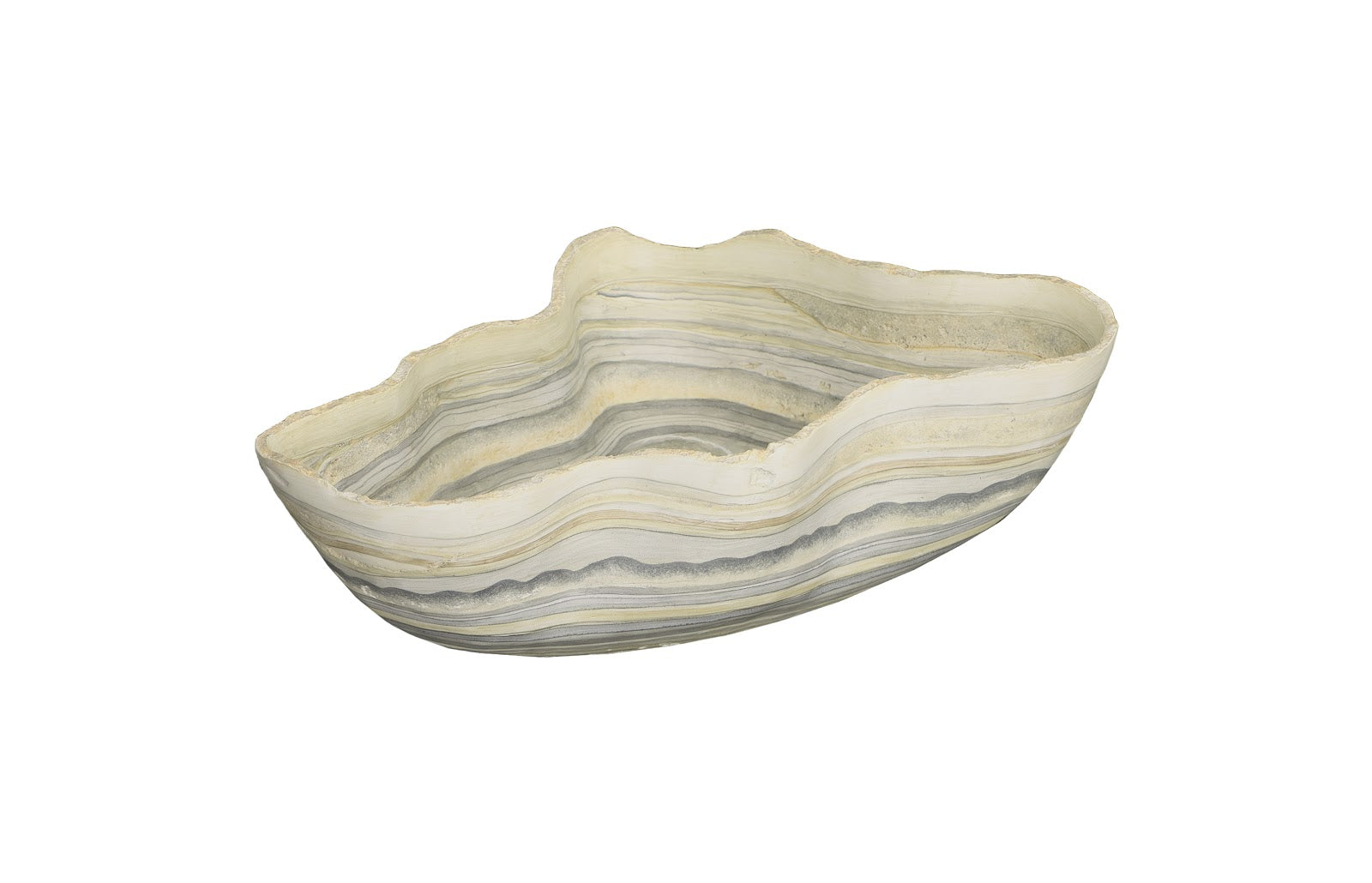 Phlillips Collection Home Phillips Collection Cast Gray Onyx Bowl, Faux Finish, Large