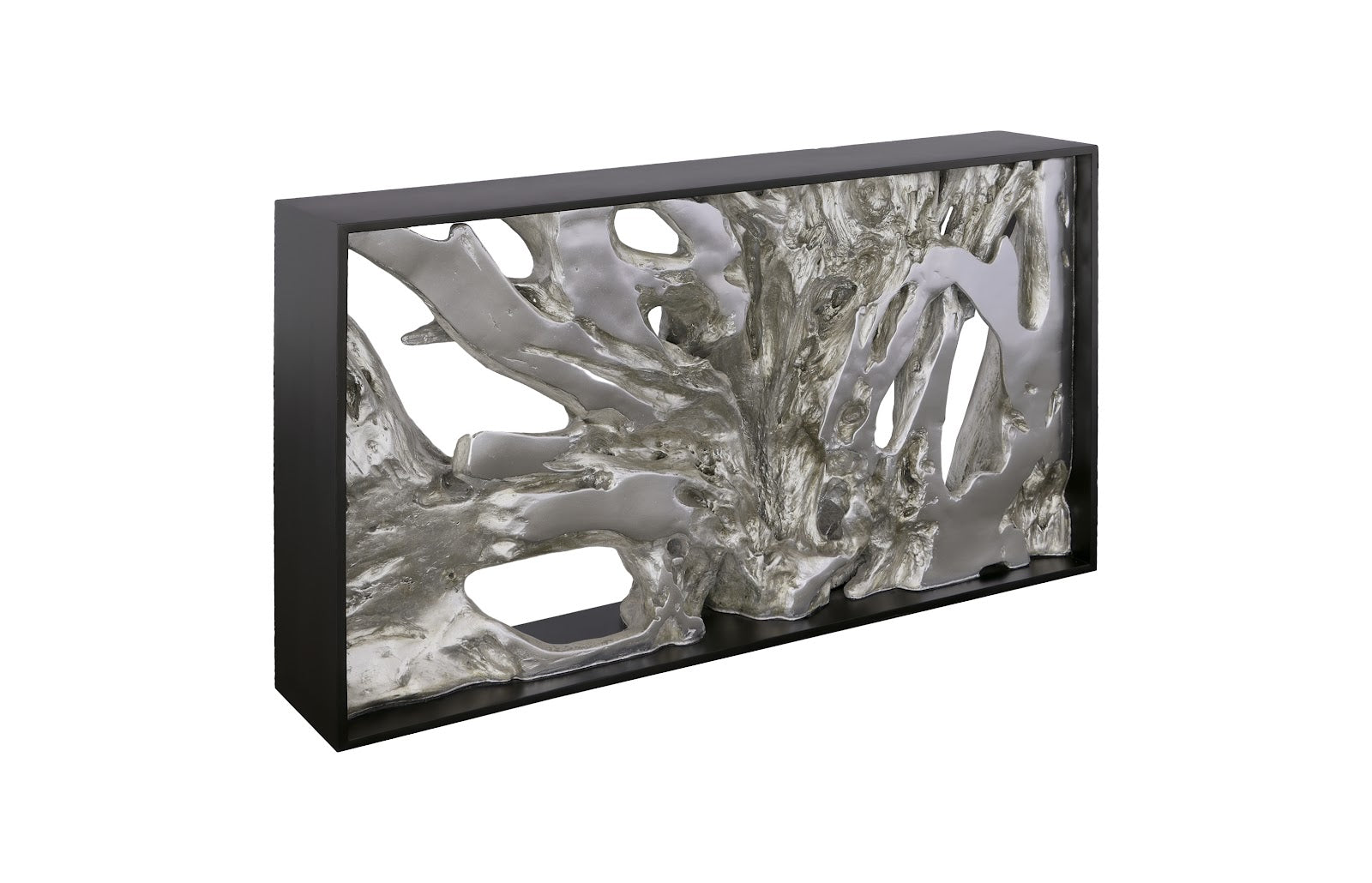 Phlillips Collection Home Rate to be Quoted Phillips Collection Cast Root Framed Console Table, Wood Frame, Resin, Silver Leaf