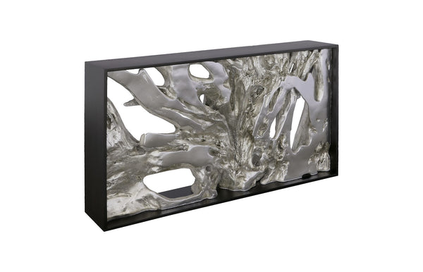 Phlillips Collection Home Rate to be Quoted Phillips Collection Cast Root Framed Console Table, Wood Frame, Resin, Silver Leaf