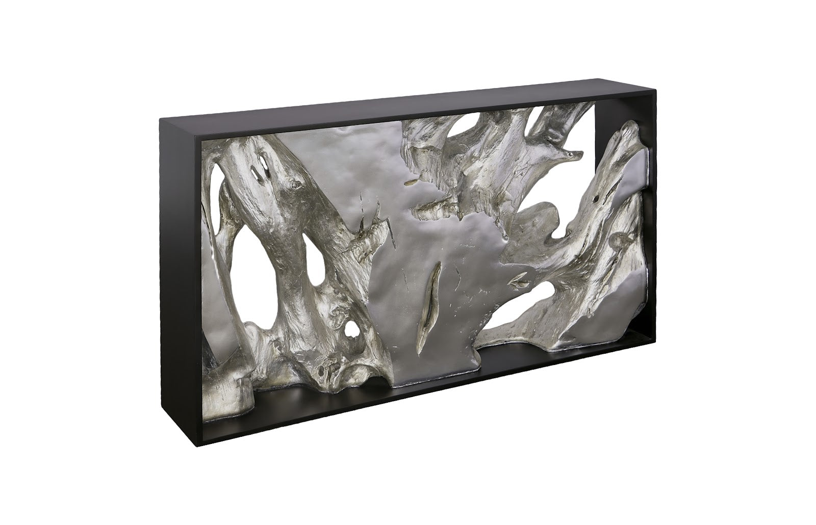 Phlillips Collection Home Rate to be Quoted Phillips Collection Cast Root Framed Console Table, Wood Frame, Resin, Silver Leaf