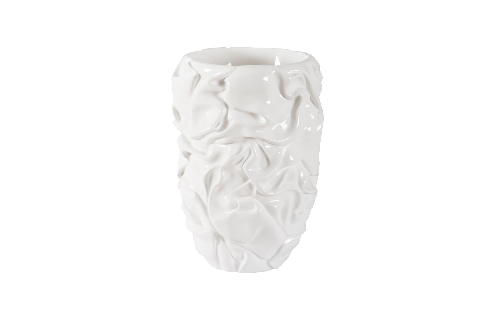 Phlillips Collection Home Rate to be Quoted Phillips Collection Drape Planter, Gel Coat White