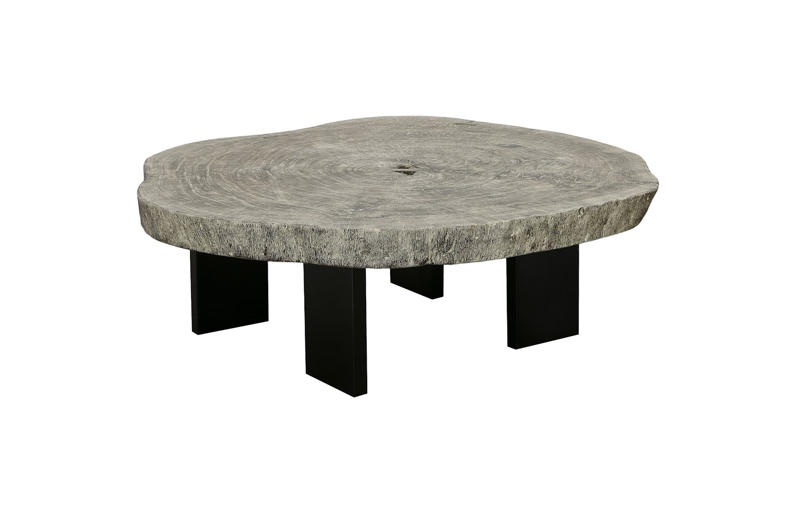 Phlillips Collection Home Rate to be Quoted Phillips Collection Floating Coffee Table with Black Legs, Gray Stone, Size Varies
