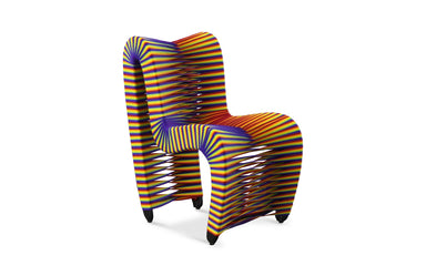 Phlillips Collection Home Phillips Collection Seat Belt Dining Chair, Rainbow/Pride