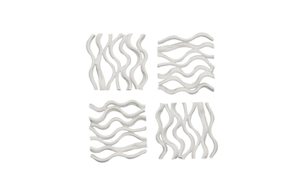 Phlillips Collection Home Phillips Collection Vine Wall Tile, Matte White, Set of 4