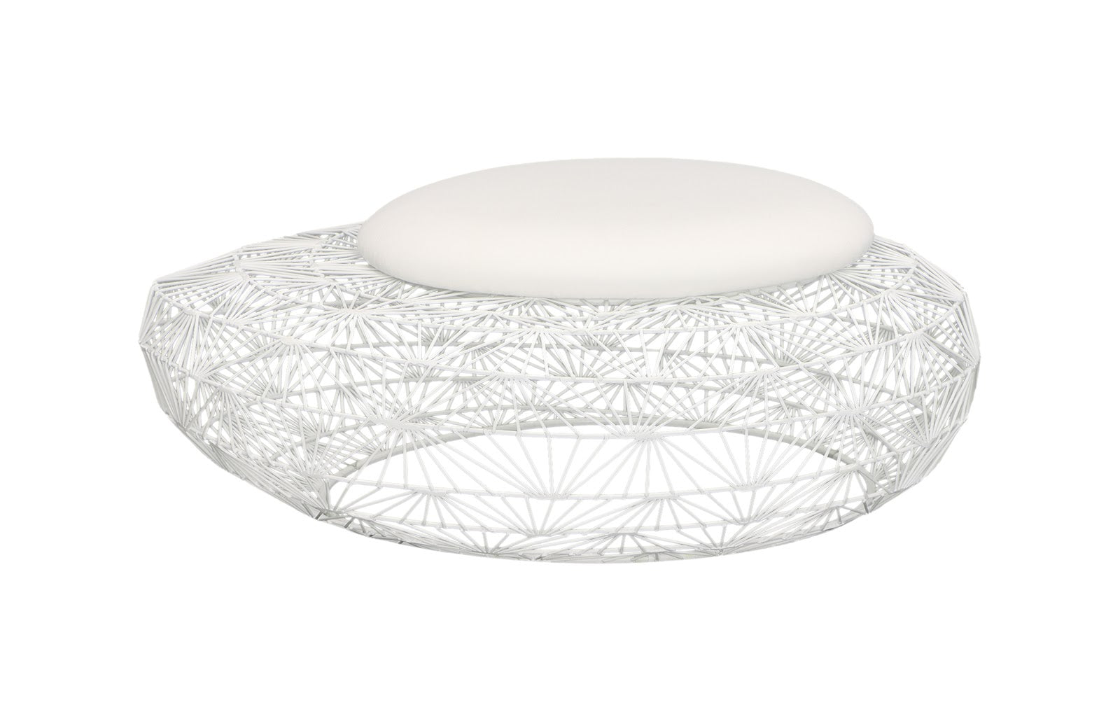 Phlillips Collection Home Rate to be Quoted Phillips Collection Wire Mesh Stone Stool with Cushion, LG