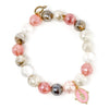 PowerBeads by jen Jewelry Average 7" 10mm Faceted Cherry Quartz paired with a Pink Enameled Blessed Mother