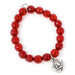 PowerBeads by jen Jewelry Average 7" 10mm Faceted Ruby Red Jade with Silver Sliding Rose