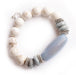 PowerBeads by jen Jewelry Average 7" 12mm White Howlite paired with silver accents and ethereal agate barrel