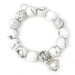 PowerBeads by jen Jewelry Average 7" Bright White Howlite with Silver Dolphins