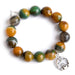 PowerBeads by jen Jewelry Average 7" Chartreuse agate paired with a silver claddagh