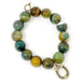 PowerBeads by jen Jewelry Average 7" Chartreuse Agate with Gold Horseshoe