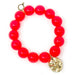 PowerBeads by jen Jewelry Average 7" Cherry Jade with Gold Star of Freedom
