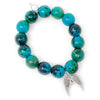 PowerBeads by jen Jewelry Average 7" Chrysocolla with Silver Angel Wings