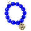 PowerBeads by jen Jewelry Average 7" Electric Blue Calcite with Gold Anchor Disk