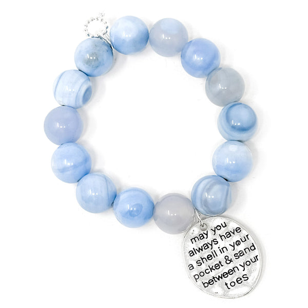PowerBeads by jen Jewelry Average 7" Ethereal Agate with Sand in your Pocket