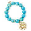 PowerBeads by jen Jewelry Average 7" Faceted Aqua Sediment Jasper with Matte Gold Sun and Moon