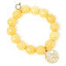 PowerBeads by jen Jewelry Average 7" Faceted Canary Agate with Matte Gold Jewel of the Sea