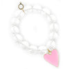 PowerBeads by jen Jewelry Faceted Clear Quartz with Pink Enameled Heart
