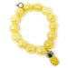PowerBeads by jen Jewelry Average 7" Faceted Iridescent Canary Agate with Yellow Enameled Pineapple
