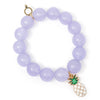 PowerBeads by jen Jewelry Average 7" Lavendar Jade with White Enameled Pineapple