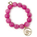 PowerBeads by jen Jewelry Average 7" Pink Lady Agate with Gold Wave