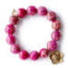 PowerBeads by jen Jewelry Average 7" Pink Sediment Jasper paired with a bronze flower
