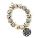 PowerBeads by jen Jewelry Average 7" Private Collection- Feldspar with Bronze Ribbon Blessed Mother