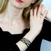 Michal Golan Small Pink and Turquoise Evil Eye Bracelet