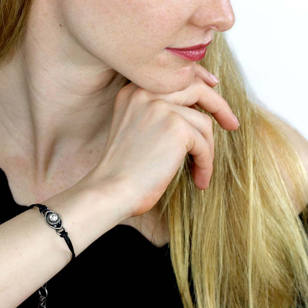 Michal Golan Small Black and Crystal Eye Bracelet