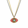 Michal Golan Small Pink and Turquoise Eye Necklace