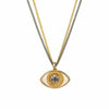 Michal Golan Small White and Gold Evil Eye Necklace