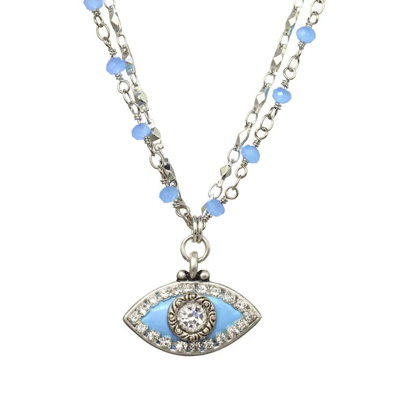 Michal Golan Ice Blue Eye Necklace