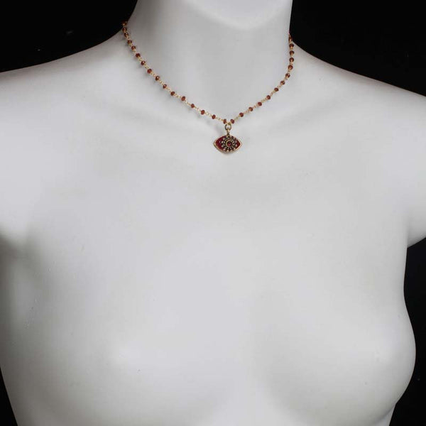 Michal Golan Garnet Eye Necklace