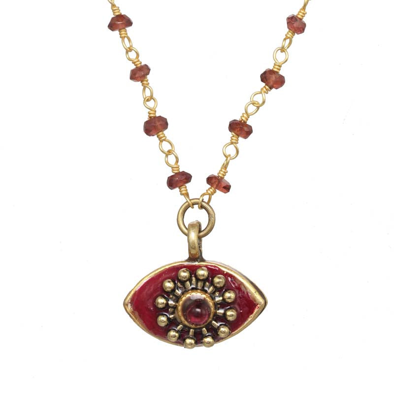 Michal Golan Garnet Eye Necklace