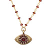 Michal Golan Gold and Garnet Eye Necklace