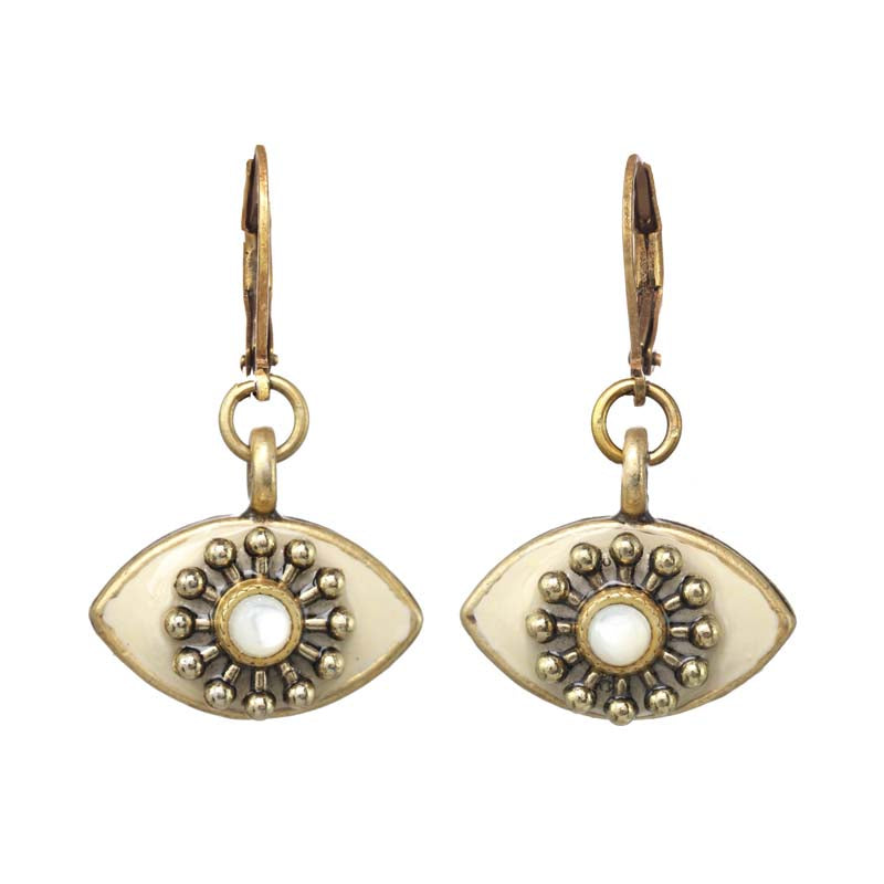 Michal Golan Ivory Pearl Eye Earrings