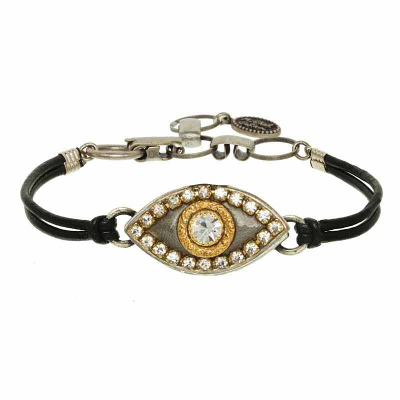 Michal Golan Medium silver & gold evil eye bracelet