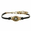 Michal Golan Small gold evil eye bracelet with crystal center, handmade at Michal Golan Studios USA