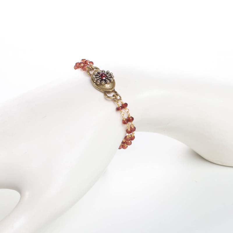 Michal Golan Gold and Garnet  Eye Bracelet