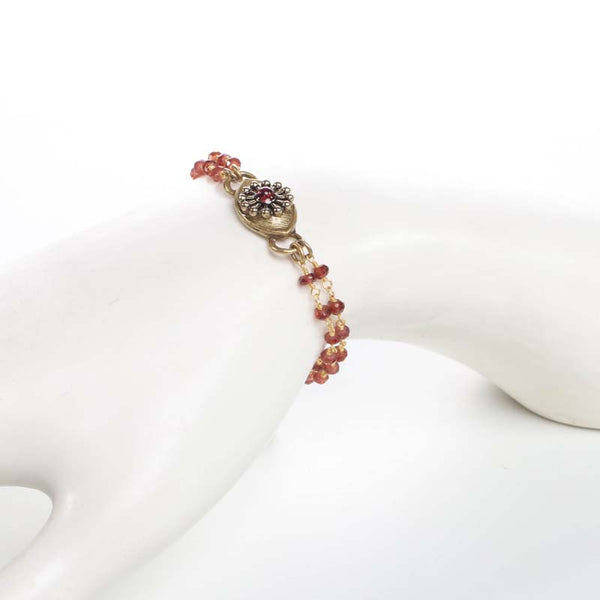 Michal Golan Gold and Garnet  Eye Bracelet
