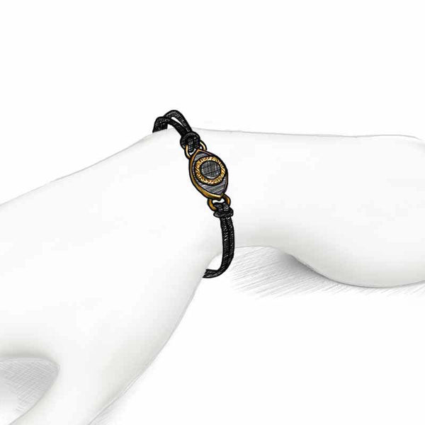 Michal Golan Small White and Gold Evil Eye Bracelet